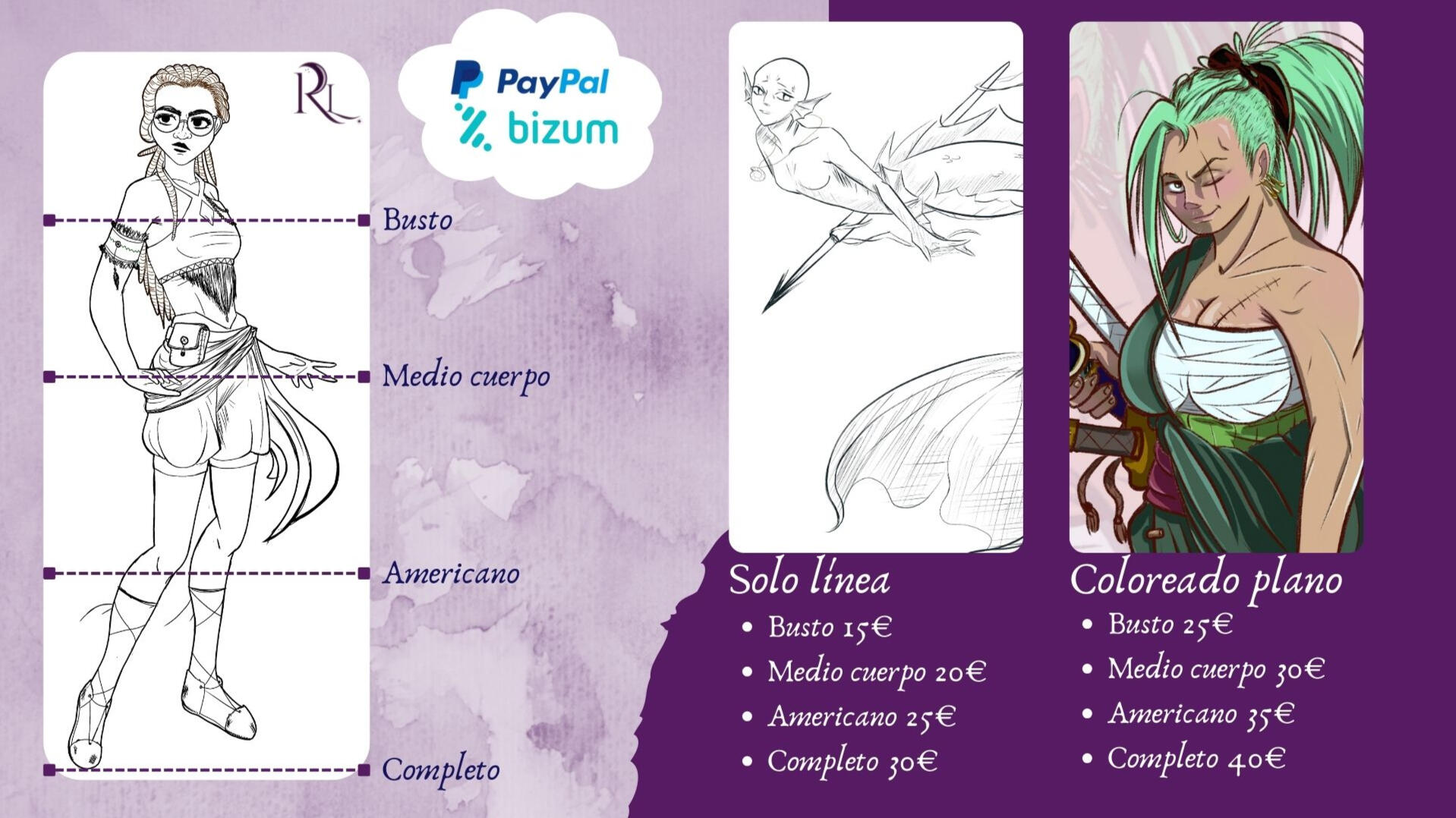 Comisiones 2. Line art y color plano